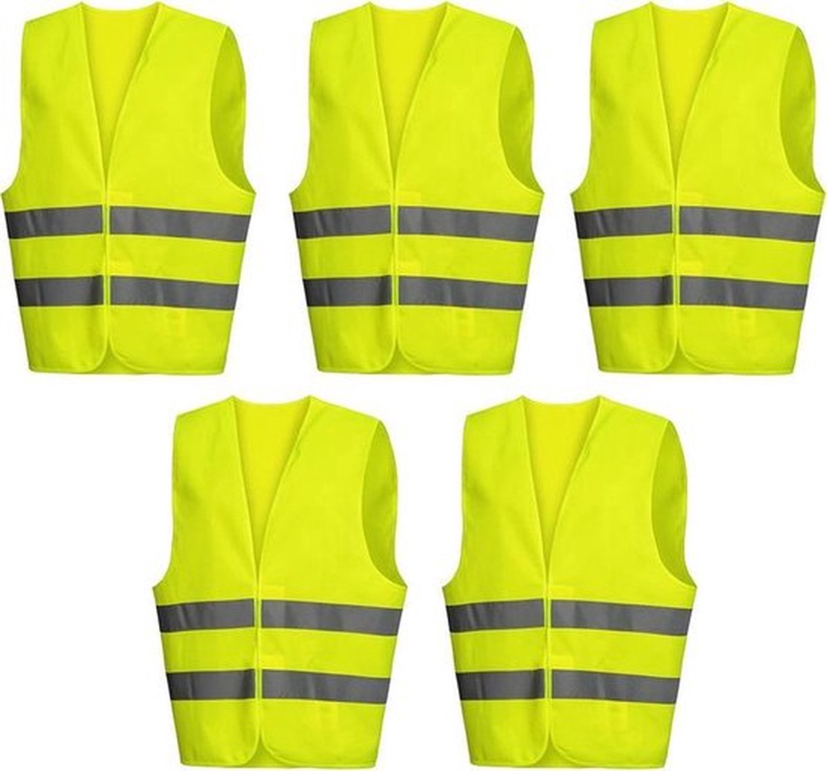 Doodadeals® - 5x Veiligheidshesje XXL voor Volwassenen – Veiligheidsvest – Auto – Gele Hesjes – Extra groot