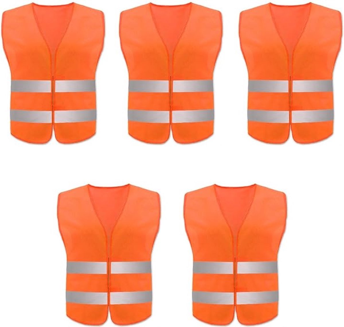 Doodadeals® - 5x Veiligheidshesje XXL voor Volwassenen – Veiligheidsvest – Auto – Oranje Hesjes – Extra groot