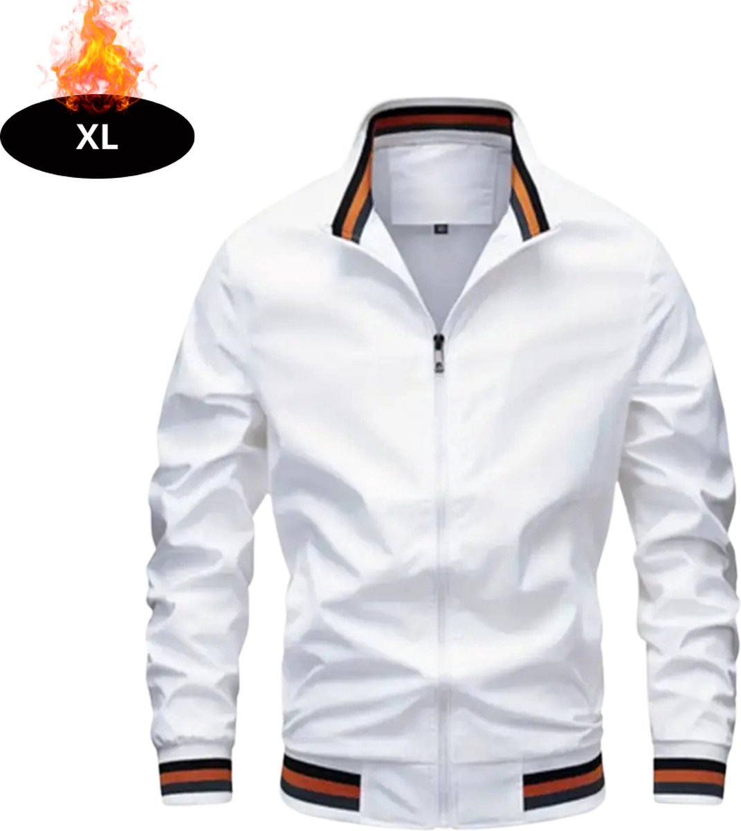Nivard Windjas Heren Parka Lente & Herfst Jas Volwassen Windjack Windbreaker Outdoor Wit