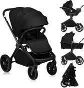 Lionelo Mika Plus - Kinderwagen 3in1 - XXL SET - incl. i-Size autostoel - Veelzijdig en jaarrond - Grote wielen - tot 22kg - Bediening met een hand - Voor alle soorten terrein - Accessoireset