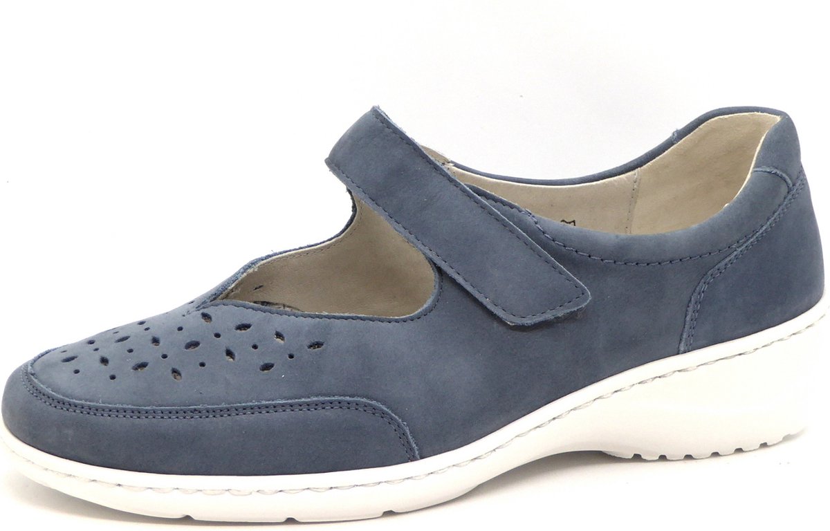 Waldläufer Dames Bandschoen 607315-191-263 Jeansblauw Wijdte K (36.5)