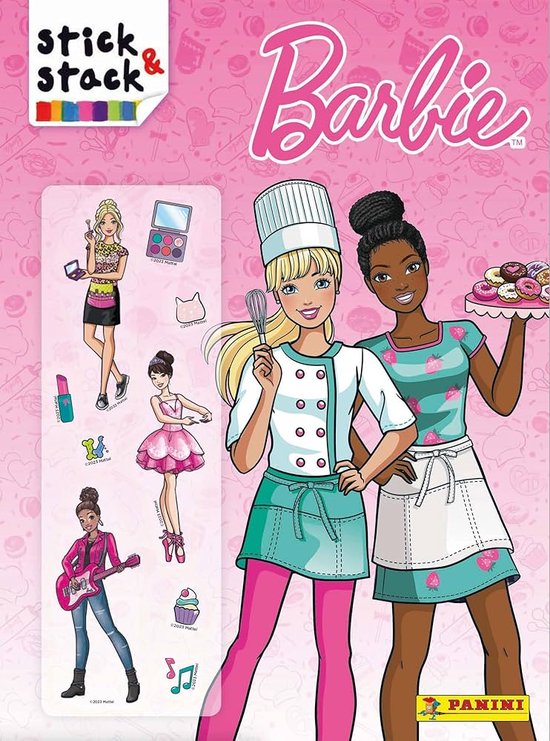 Livre d'autocollants Barbie Mattel avec Autocollants réutilisables | 22 x 30 cm