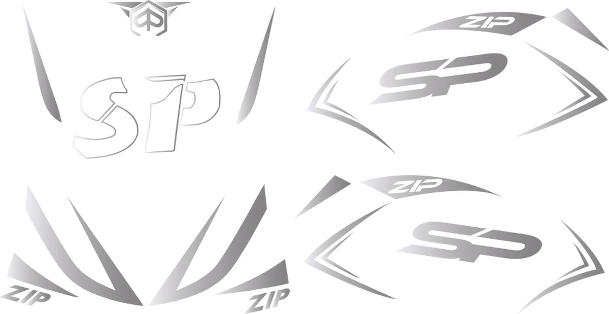 Stickerset Special Zip SP - Brush Glans Zilver