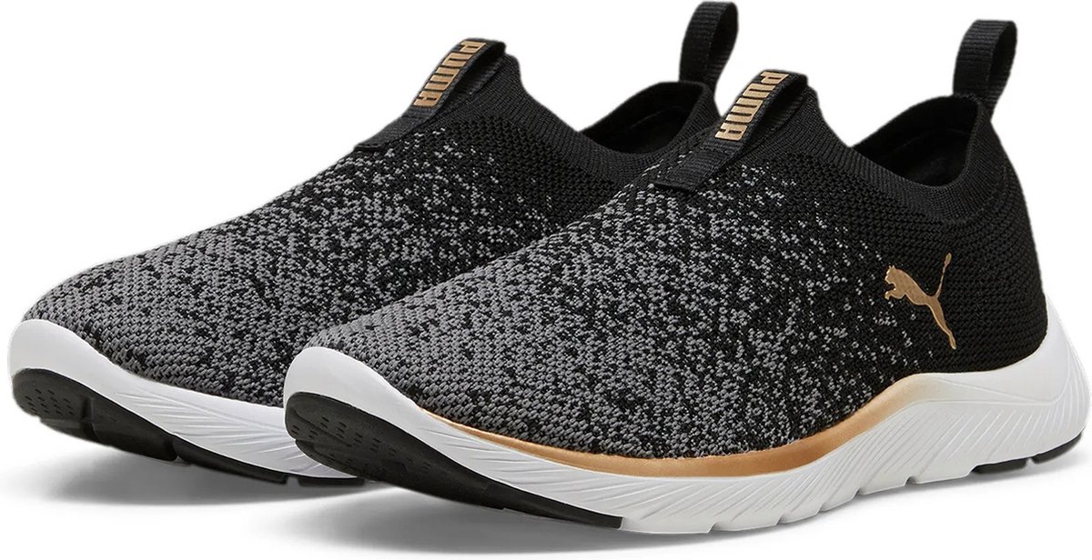 Puma Softride Premier Slip-On Knit Hardloopschoenen Dames 309834 01 Zwart