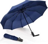 K&L Stormparaplu Opvouwbaar - Stormbestendig tot 100km/u - Automatisch Uitklapbaar Paraplu - Incl. Beschermhoes - Blauw