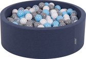 Piscine à balles KiddyMoon 90x30cm/300 balles ? Piscine à balles 7 cm avec balles colorées pour bébés, enfants, ronde, bleu foncé