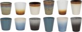 Studio Tavola Koffieset Storm - Koffiekopjes & Cappuccinokopjes - Aardewerk - Vaatwasserbestendig - Divers - 12 Stuks 6 x 200 ml / 6 x 310 ml