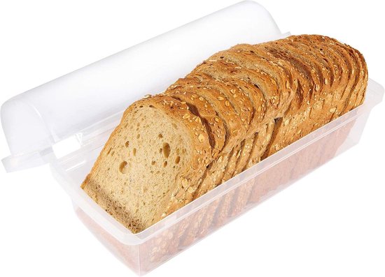 Broodbak, Broodbakken voor Keuken, Brooddoos met Luchtdicht Deksel, Broodopslag, Hoek Grote Broodbak, Tijdregistratie Broodcontainer voor Zelfgemaakt Brood, Bagel, Koekjes, Bakkerijbrood, Fruit