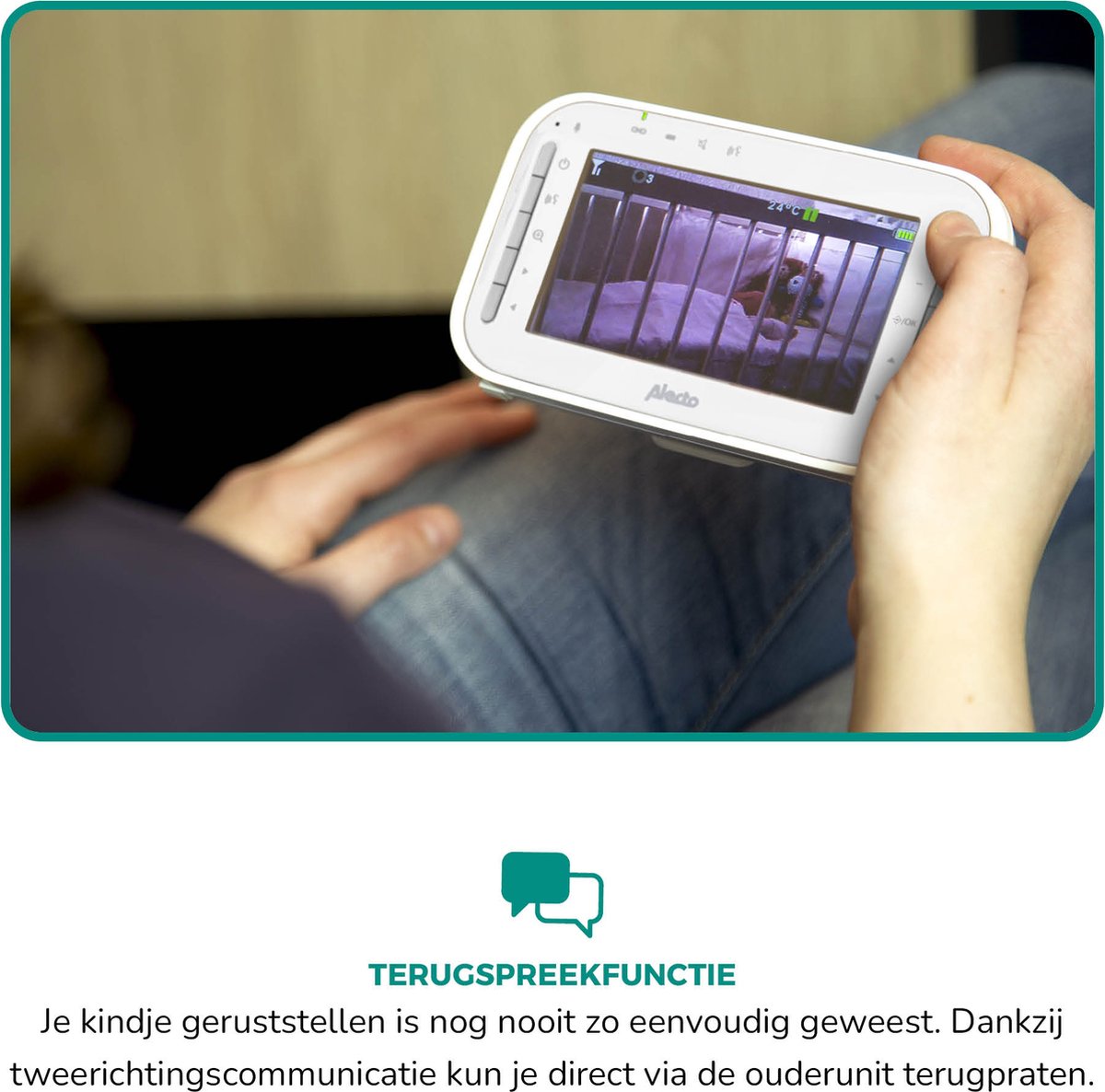 Afbeelding 3 van Alecto DVM200MGS - Babyfoon met Camera - Op afstand Beweegbaar - Grijs