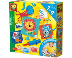 SES Creative - My First – Dieren Klei Kapsels maken – Kapsels maken op Dierenkaarten - Inclusief tools om klei haren te maken - Kappersset - 1 tot 4 jaar