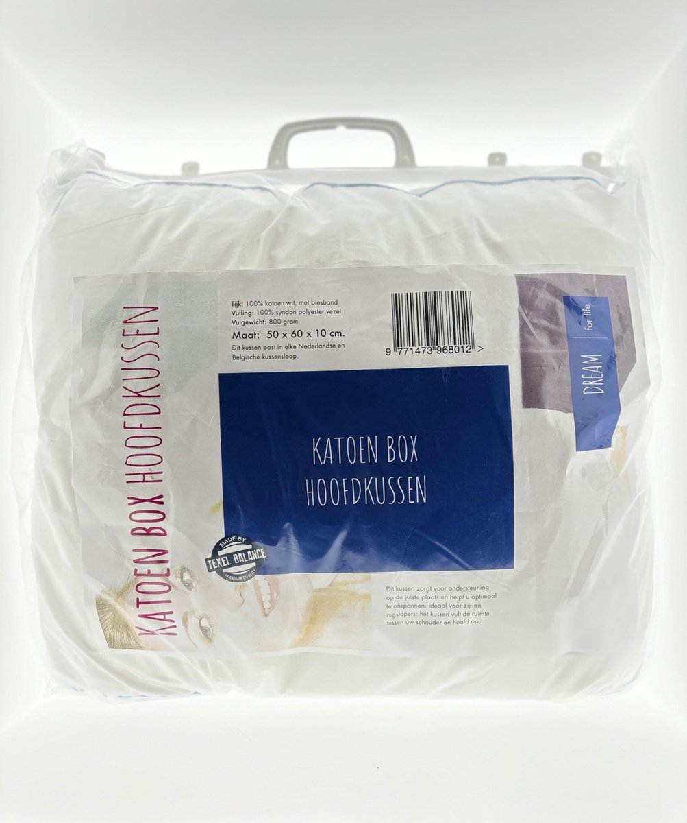 Texel Balance - Katoen Box Hoofdkussen 50x60x10