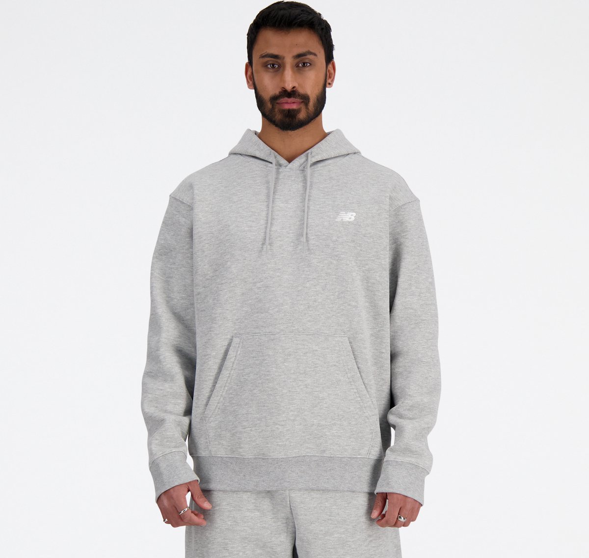 New Balance Sport Essentials Fleece Hoodie Heren Trui ATLETIC Grijs