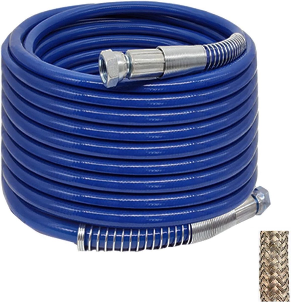 30 m x 1-4 inch slang voor airless laksproeier - hoogwaardige materialen - versleutelde staaldraad - duurzaam