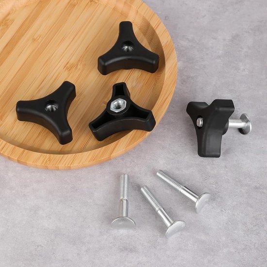 4 sets grasmaaier handvat bouten, driehoek handvat knop moer schroef bout driehoek handvat knop moer schroef bout grasmaaiers handvat vleugelmoer en bout voor grasmaaier en andere grasmaaier van QWORK — afbeelding 5