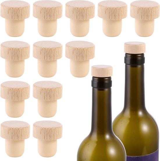 16 stuks wijnflessendoppen, flessendop, houten wijnstop, T-vormige