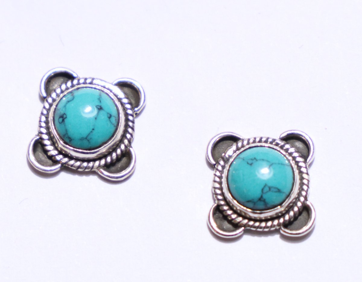 Turquoise Stud Oorbellen