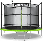 Zipro® Jump Pro 8FT tuintrampoline Ø252cm met binnennet - Trampoline voor buiten - Afsluitbaar veiligheidsnet - Verwisselbaar UV-bestendig net - Maximale belasting tot 150kg - Corrosiebestendig - Snelle en eenvoudige montage.