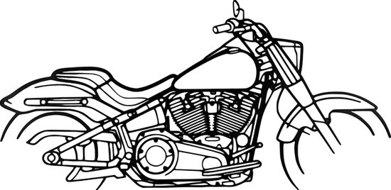 Décoration murale Harley Davidson - Harley Davidson Fatboy - décoration murale - panneau mural en bois - mancave - décoration moto - moto - moto