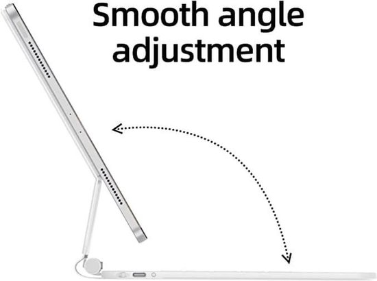 Étui pour clavier iPad adapté à Apple iPad Pro 11 pouces (2024) - Étui pour clavier magnétique Bluetooth - Clavier pour tablette - Étui pour tablette - avec pavé tactile, souris et Siècle des Lumières - QWERTY - Wit