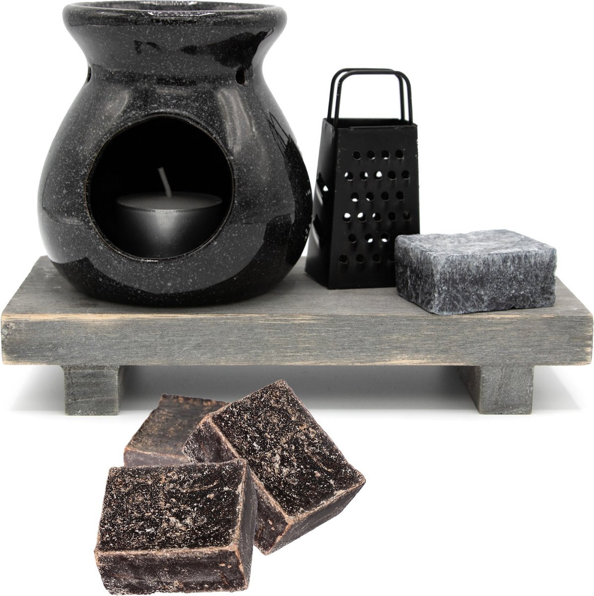 Amberblokjes/geurblokjes cadeauset 7-delig - musk geur - inclusief geurbrander en rasp - m