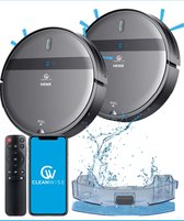 2 X CleanWise Henk - Robotstofzuigers met dweilfunctie - Dweilrobot - Robot Stofzuiger Met Laadstation - Geschikt voor Huisdieren