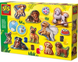 SES Creative 01294 Gieten en Schilderen - Honden - Creatieve Knutselset voor Kinderen vanaf 5 Jaar - Inclusief alles wat nodig is voor creatief spel - Perfect voor kinderen die van knutselen houden
