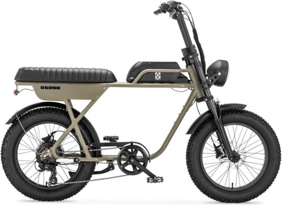 AGM GT250 Elektrische Fatbike - Tweepersoonszadel - Telefoonoplader - 20 Inch - 250W Motor - 7 Versnellingen - 80 km Actieradius - Hydraulische Schijfremmen - Groen