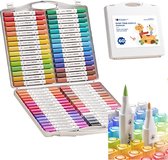 60 Acrylstiften Dual tip -Acryl Marker Verfstiften(60 stuks grote capaciteit) - Acrylverf - 60 Kleuren met doos- met dubbele penpunt- Acrylverf Tekenset- Acrylic Verf Markers Met Fijne Tip Ronde Tip -Voor Schilderen Canvas Glas Keramiek Decoreren