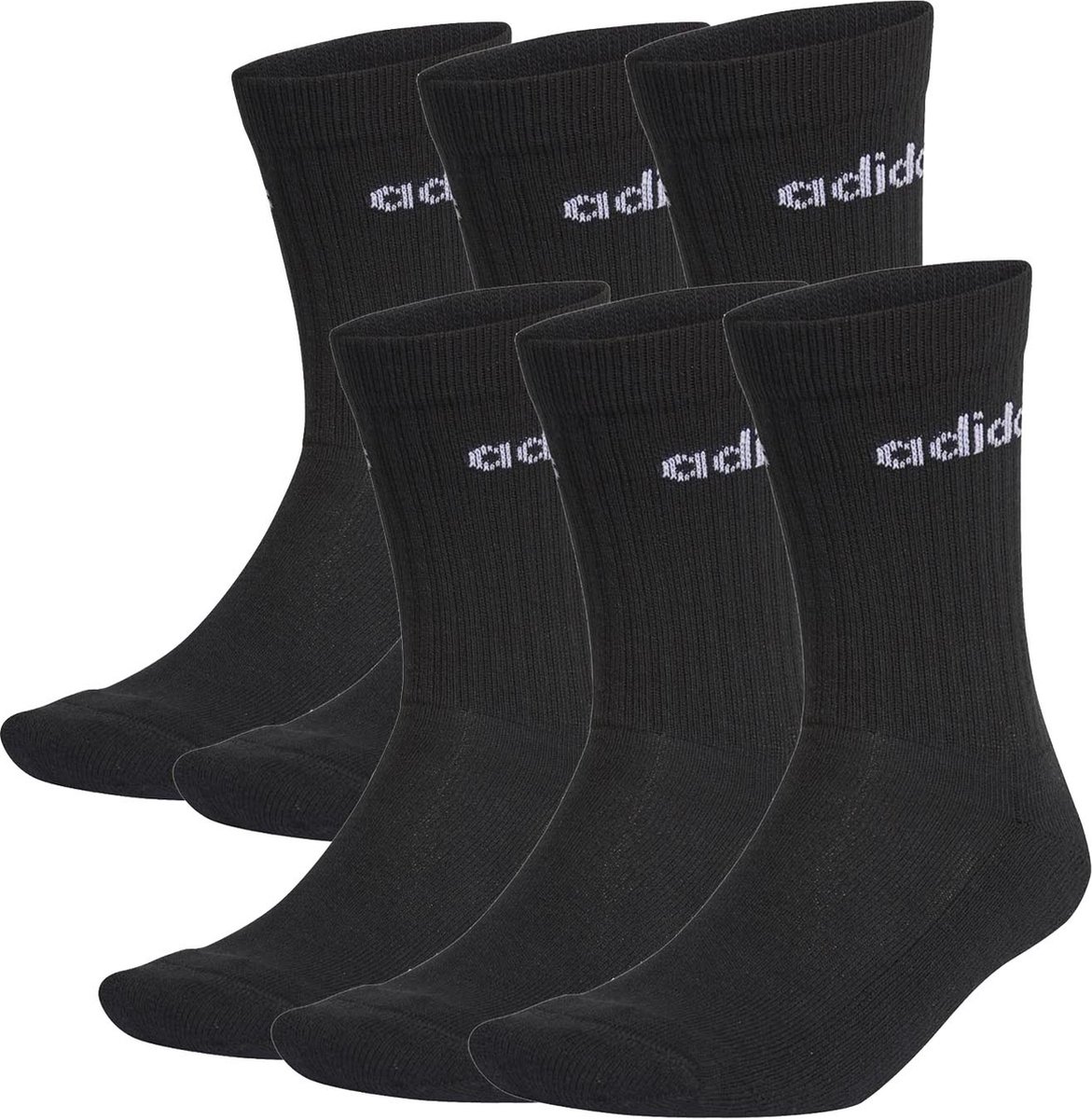 SOKKEN 6 paar adidas HC CREW 3p tennissokken sportsokken unisex Zwart