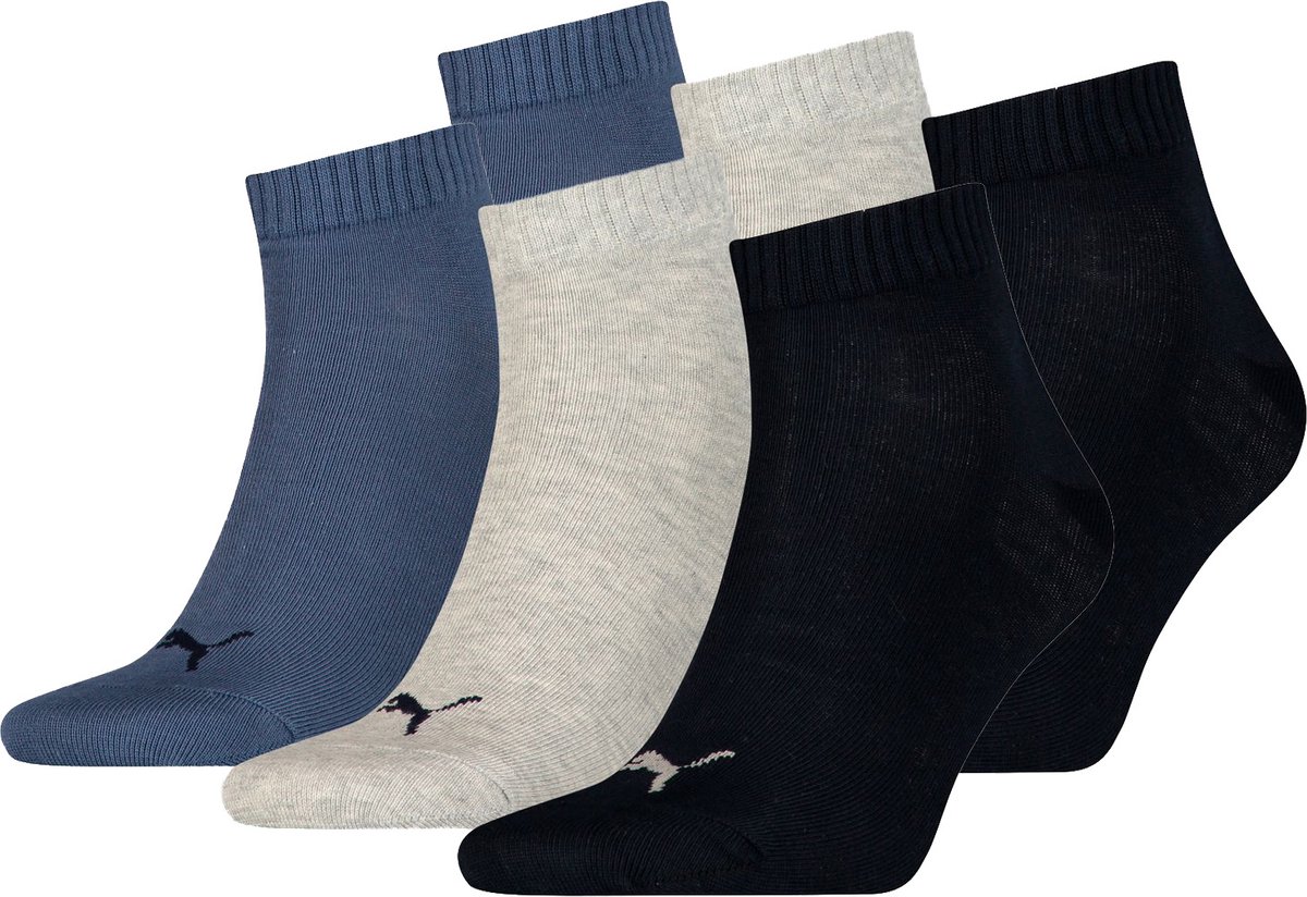 SOKKEN 6 paar Puma unisex kwartsokken sneakers 49 voor dames- en herensokken Marineblauw