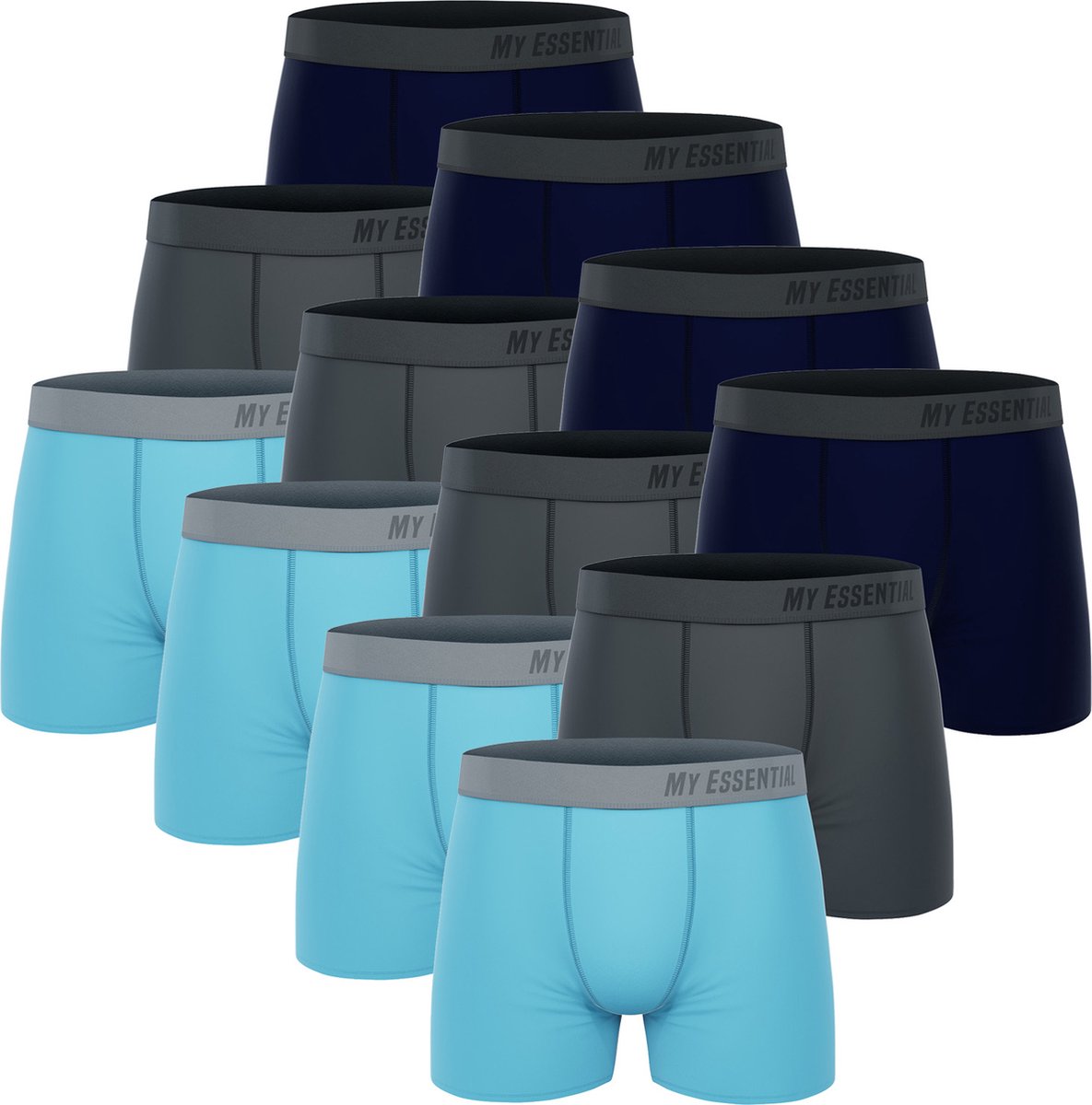 BOXERS 12 PACK My Essential Clothing Basic Boxershorts Katoen Biologische herenshorts Ondergoed MYE1BCX3