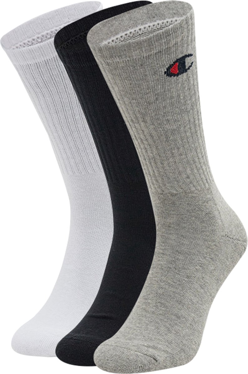 3 paar Champion crew sokken 46 unisex tennissokken U24558 Zwart