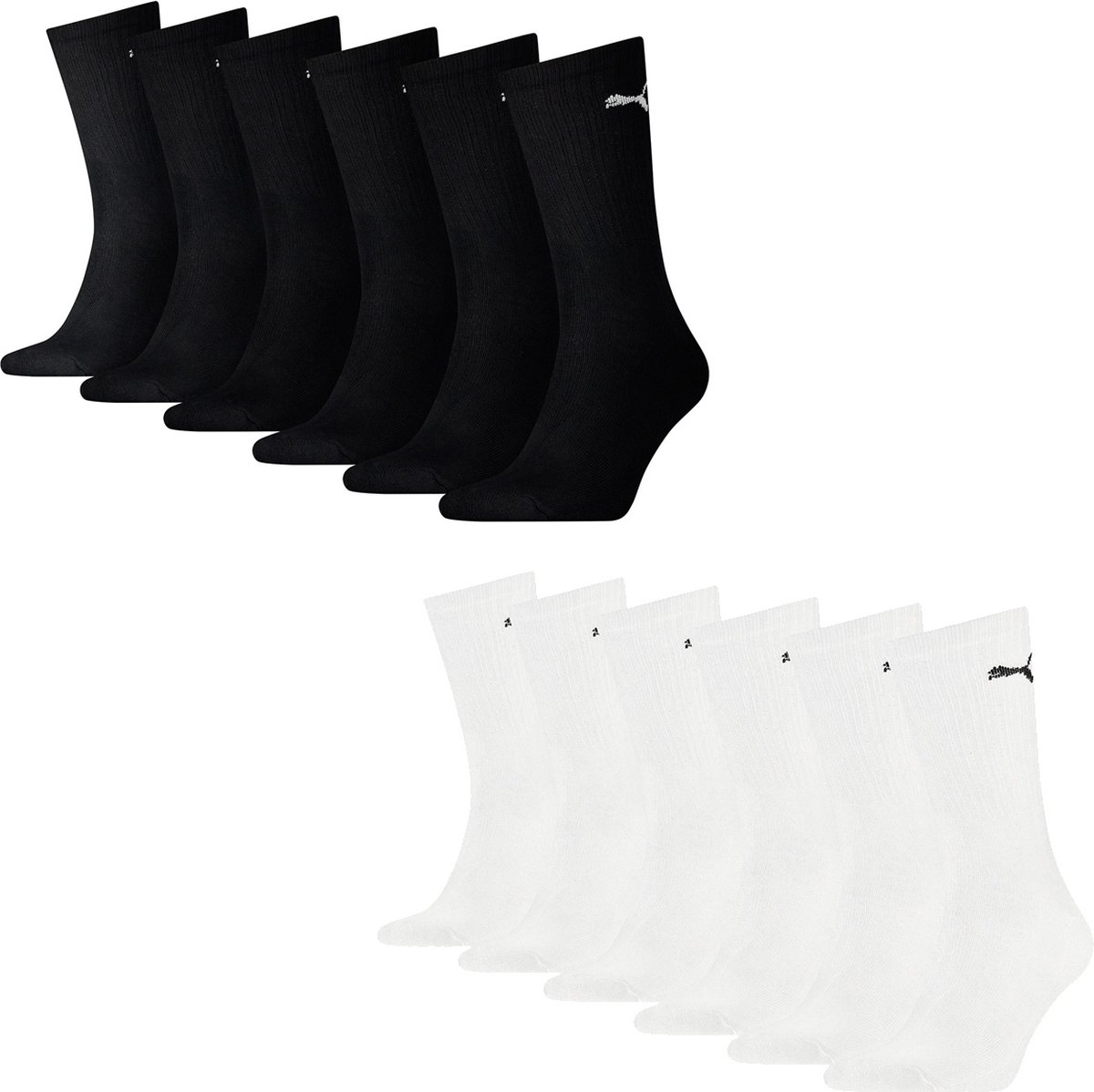 12-paar Crew sport sokken Multipack sport sokken voor dames en heren – Combi Voordeelverpakking Wit
