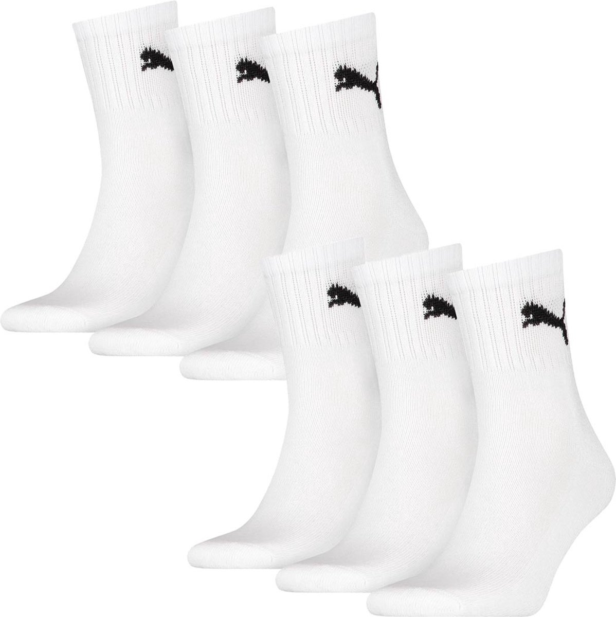 SOKKEN 6 paar Puma sokken korte crew sportsokken tennissokken 49 unisex Wit