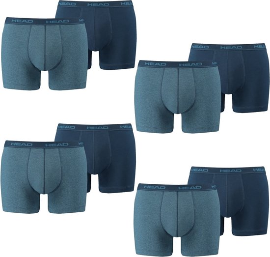 Zes verpakkingen HEAD boxershorts in donkerblauw en blauw mêlee met logo band.