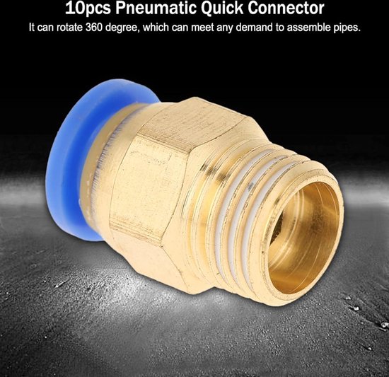 10 stks Pneumatische Quick Connector, 8mm Diameter Draad 1/4BSP Air Fittings Adapter, luchtslang Sluit Quick Connectors Fittings Set