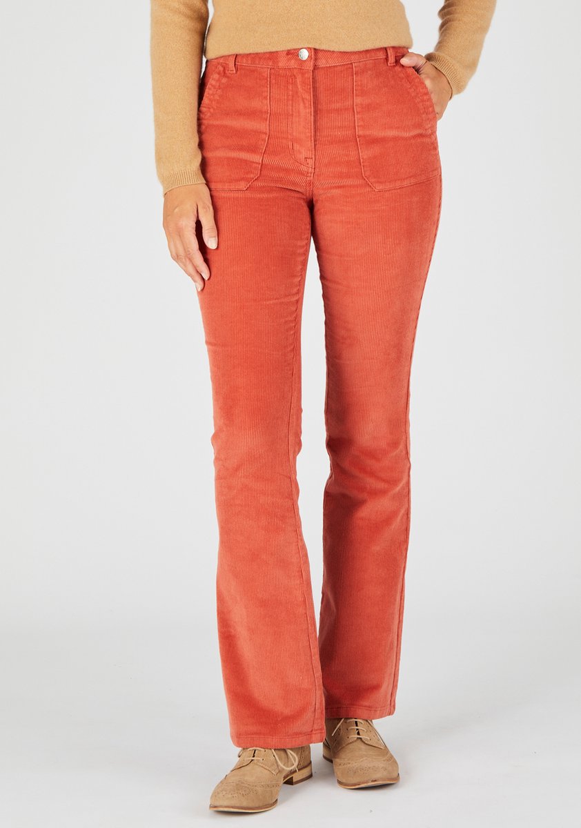 Damart - Fluwelen flared broek - Dames - Roze - 52
