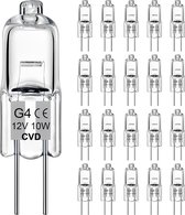CVD® 11-STUKS - G4 HALOGEEN LICHTBRON - 10 WATT - 12V - WARM WIT - DIMBAAR