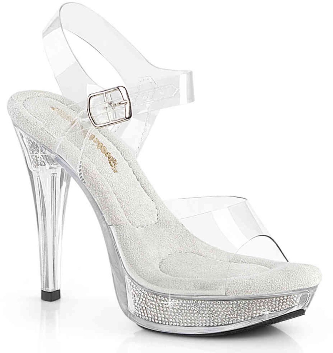 Fabulicious - COCKTAIL508SRSI Sandaal met enkelband - US 13 - 44 Shoes - Transparant