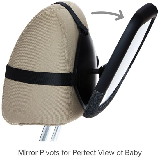 Munchkin Baby Autospiegel - Brica 360° Baby In-Sight Pivot - Verstelbare autospiegel voor achterwaarts gerichte autostoeltjes - Zwart — afbeelding 4