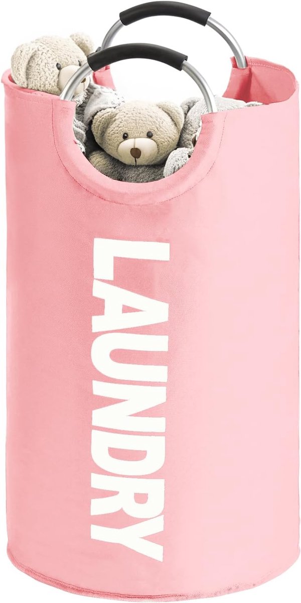 Goedkoopste Selbro ® Opvouwbare Wasmand voor Vuile Was en Reizen in Stijlvolle Roze Kleur