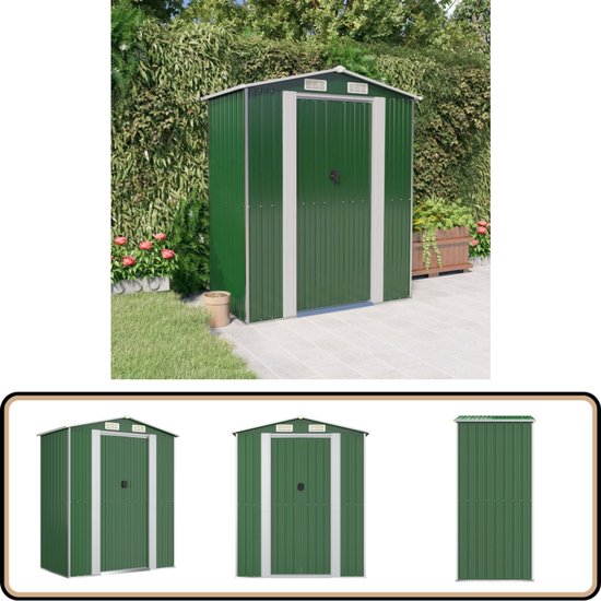 Tuinschuur 126x97,5x177 cm gegalvaniseerd staal bruin kopen