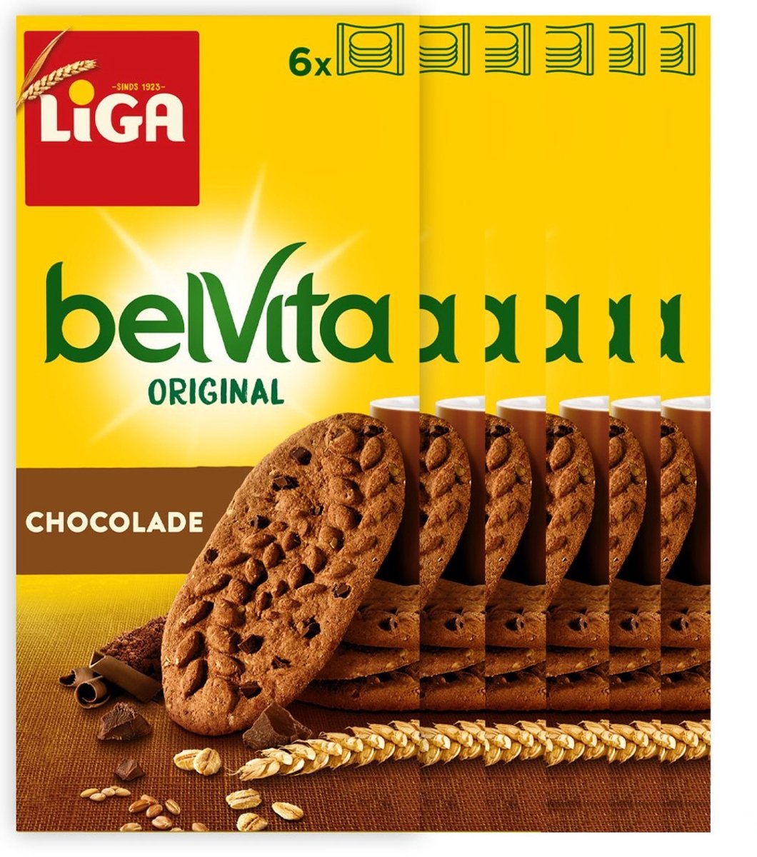 LiGA BelVita Chocolade Koekjes - 300g - 6 stuks - Chocolade - Tussendoor - Voordeelverpakking