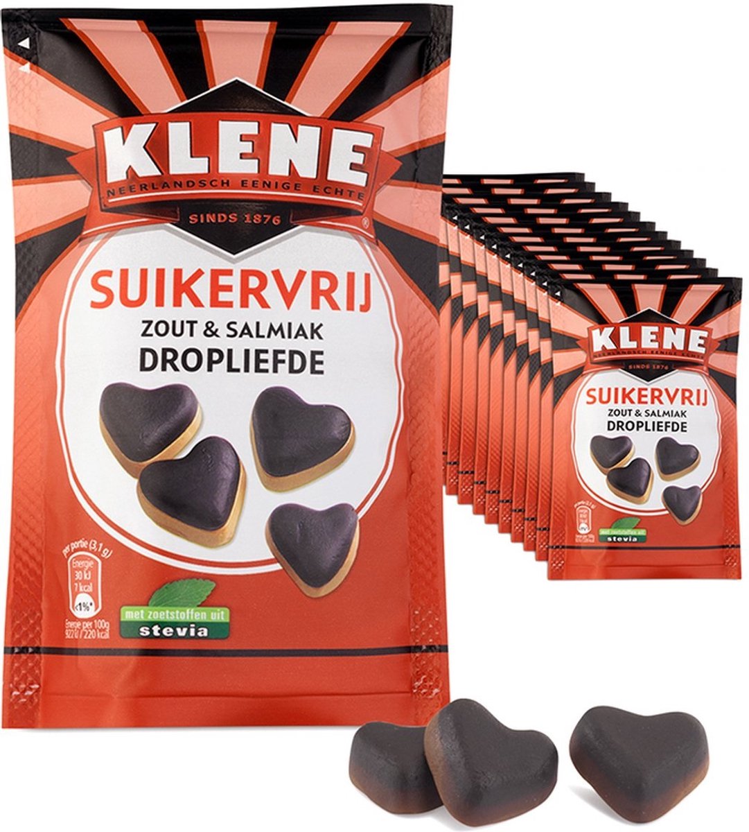 Klene Dropliefde - suikervrij - 90g x 12