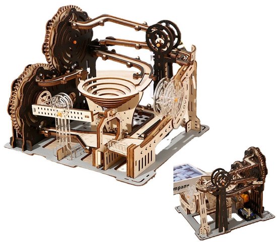 Premium Miniatuur XXL elektrische bouwpakket - DIY 3D Driedimensionale Puzzel -Knikkerbaan-Marble Squad-3D houten modelbouw- Miniatuur bouwpakket-miniatuur poppenhuis-handgemaakt houten model- 3D Puzzel bouwspeelgoed – Voor 7 jaar +