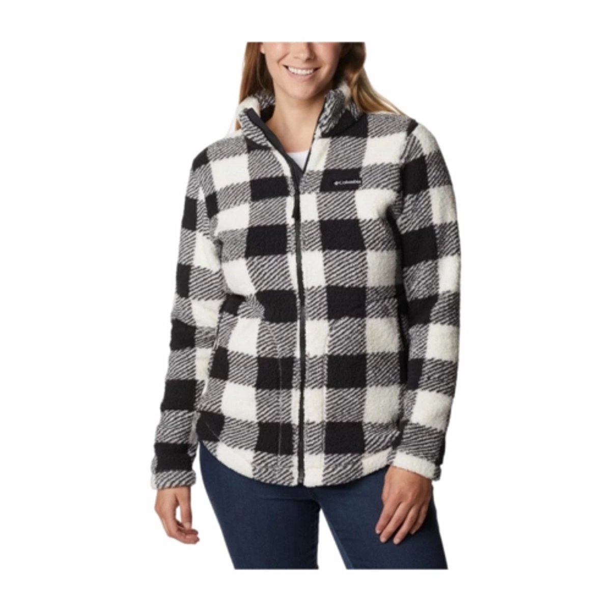 Vest Columbia Women West Bend Full Zip Chalk Check Print-XL Creme