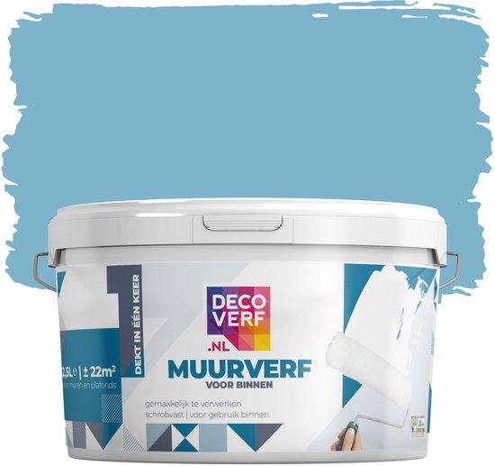 Decoverf peinture murale mate bleu confettis, 2.5L