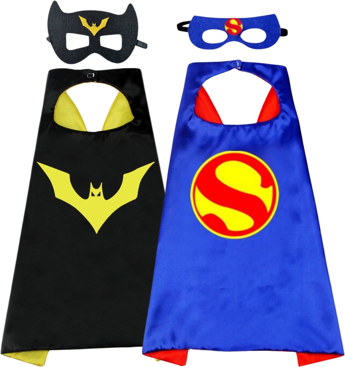 Joya Kids® van 2 Super Vleermuis Superheld Cape Masker | Superhelden verkleedpak Bat Super | Super Bat pak | Cape | Masker | Kostuum