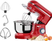 Bol.com KitchenBrothers Keukenmachine - 1400W - Keukenrobot - 62L - Mixer met Mengkom - Keukenmixer - Rood aanbieding