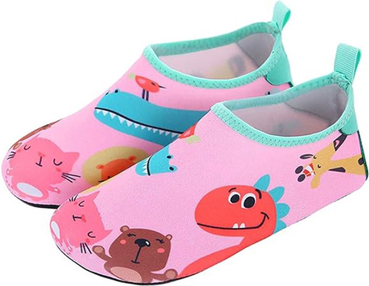 ATTREZZO® Waterschoenen - Kinderen - maat 27/28 - Roze met dieren